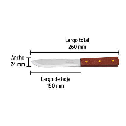 CUCHILLO CEBOLLERO 6" MANGO DE MADERA, PRETUL 23076 *
