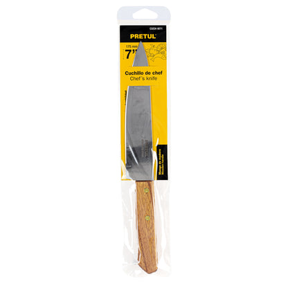CUCHILLO DE CHEF 7" MANGO DE MADERA, PRETUL 23081 *