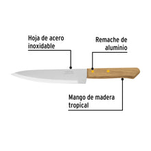Cargar imagen en el visor de la galería, CUCHILLO DE CHEF 7&quot; MANGO DE MADERA, PRETUL 23081 *
