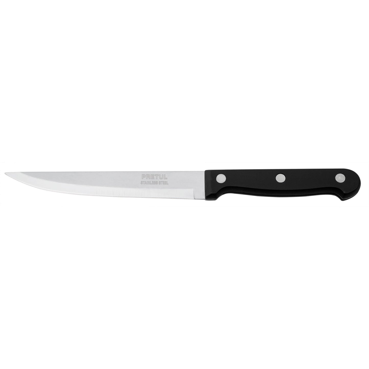 CUCHILLO LISO PARA ASADO 5" MANGO DE PLÁSTICO, PRETUL 23093 *