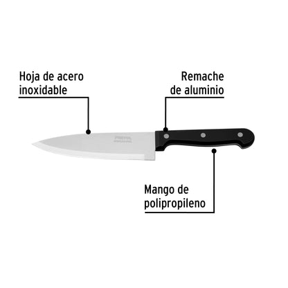 CUCHILLO DE CHEF 6'' MANGO DE POLIPROPILENO, PRETUL 23089 *