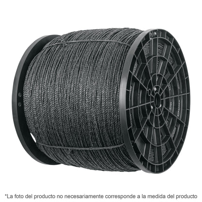 METRO DE CUERDA NEGRA DE POLIPROPILENO 6 MM, CARRETE 20KG 40763 P
