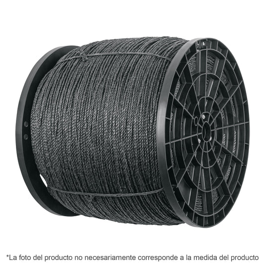METRO DE CUERDA NEGRA DE POLIPROPILENO 6 MM, CARRETE 20KG 40763 P