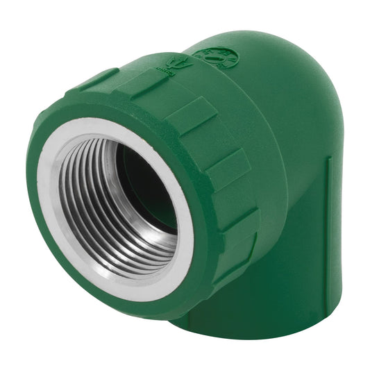 Codo 90° PPR de 1" hembra con inserto metálico, Foset 49863