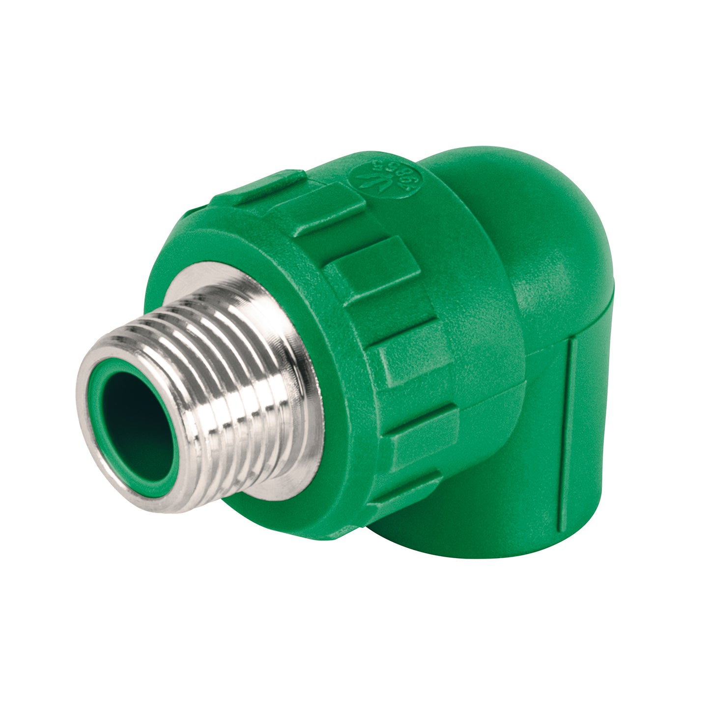 Codo 90° PPR de 1/2" macho con inserto metálico, Foset