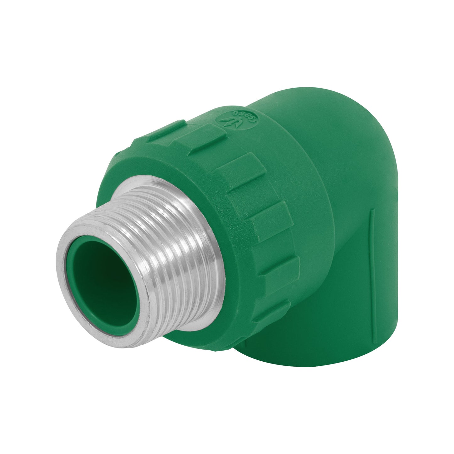 Codo 90° PPR de 3/4" macho con inserto metálico, Foset