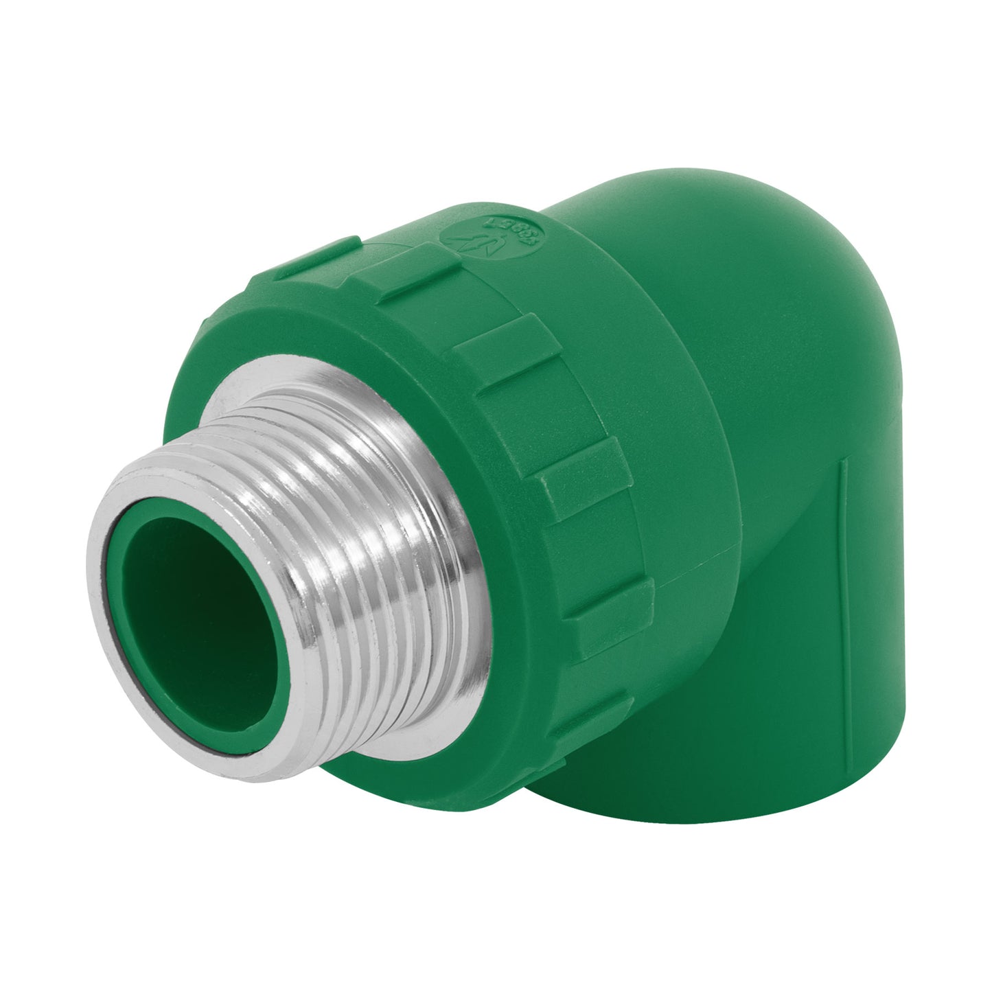 Codo 90° PPR de 1" macho con inserto metálico, Foset