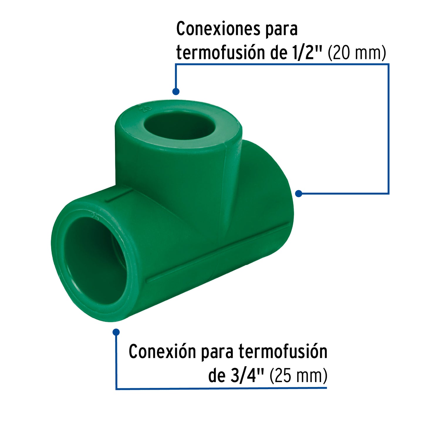 TEE REDUCIDA DE PPR 3/4" X 1/2" X 1/2", FOSET 49843 *