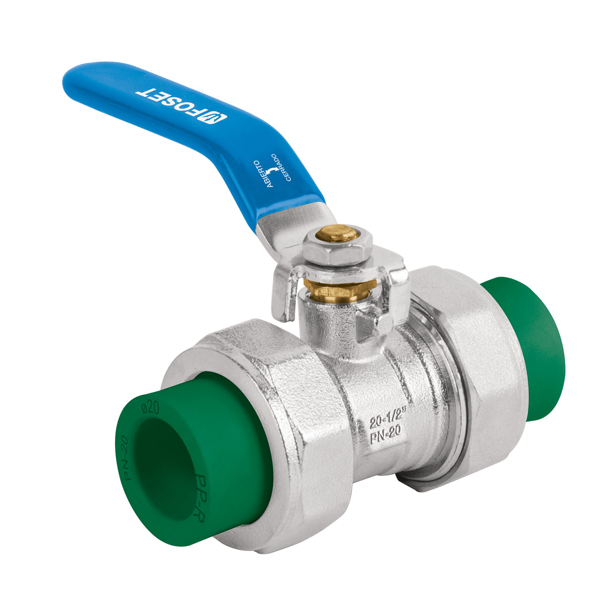 Válvula de esfera desmontable de PPR 1/2", Foset