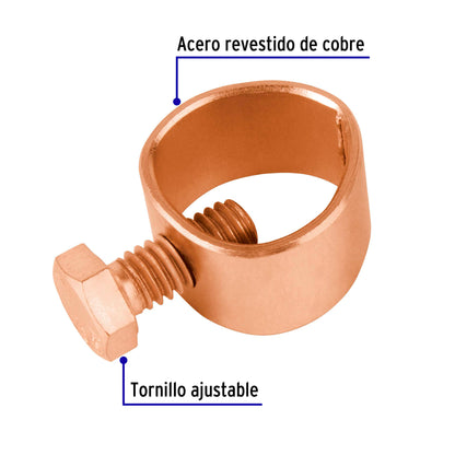 CONECTOR PARA VARILLA A TIERRA, VOLTECK 46125