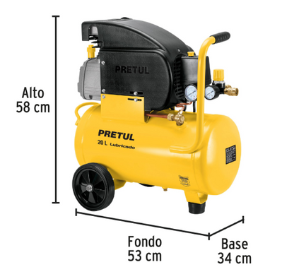COMPRESOR DE 20L CON ACCESORIOS, PRETUL 27106 *