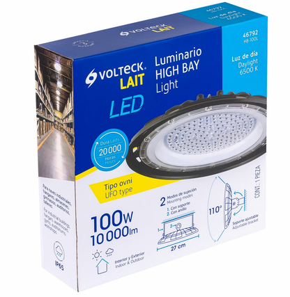LUMINARIO DE LED 100 W HIGH BAY, VOLTECK 46792 N