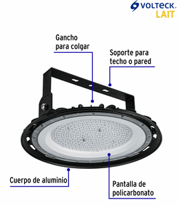 LUMINARIO DE LED 150 W HIGH BAY, VOLTECK 46793 N