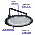LUMINARIO DE LED 200 W HIGH BAY, VOLTECK 46794 N