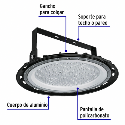 LUMINARIO DE LED 200 W HIGH BAY, VOLTECK 46794 N