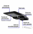 LUMINARIO SUBURBANO DE LED 15 W CON PANEL SOLAR, VOLTECK 46958 P