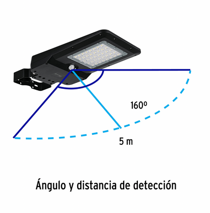 LUMINARIO SUBURBANO DE LED 15 W CON PANEL SOLAR, VOLTECK 46958 P