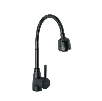 MONOMANDO PARA FREGADERO CON CUELLO FLEXIBLE, NEGRO, TUBIG 47388 *