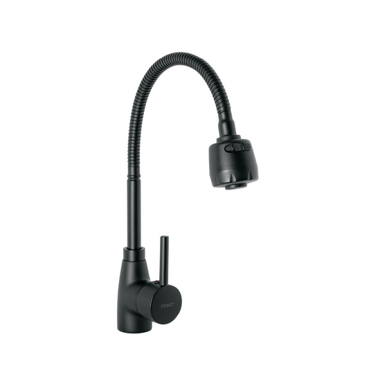 MONOMANDO PARA FREGADERO CON CUELLO FLEXIBLE, NEGRO, TUBIG 47388 *