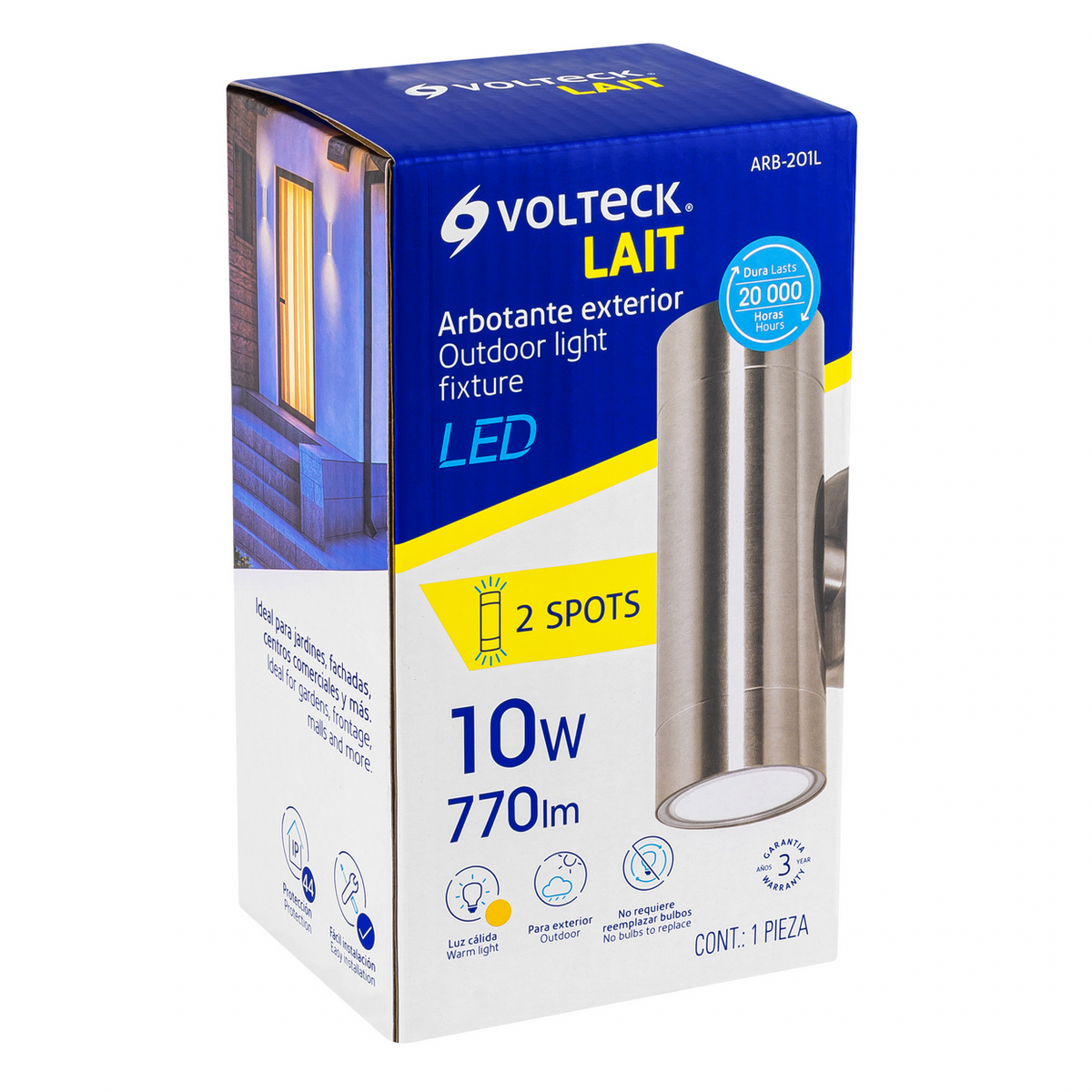 ARBOTANTE SATÌN DE LED 10 W DE ACENTO 2 SPOTS LUZ CALIDA