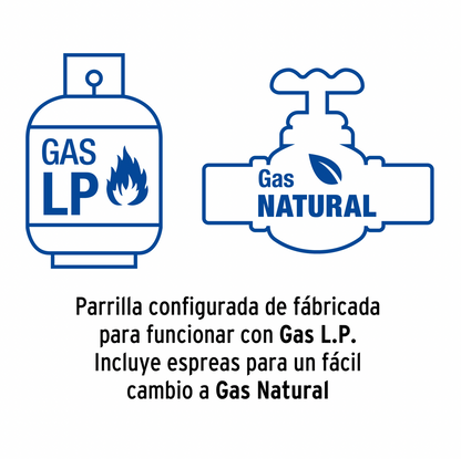 PARRILLA DE GAS EMPOTRABLE 4 QUEMADORES, VIDRIO, FOSET 48408 *