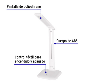 LAMPARA DE LED 8W 5 NIVELES DE ILUMINACION PARA ESCRITORIO 49323 N