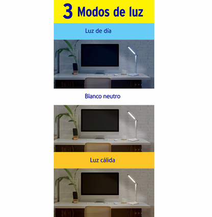 LAMPARA DE LED 8W 5 NIVELES DE ILUMINACION PARA ESCRITORIO 49323 *