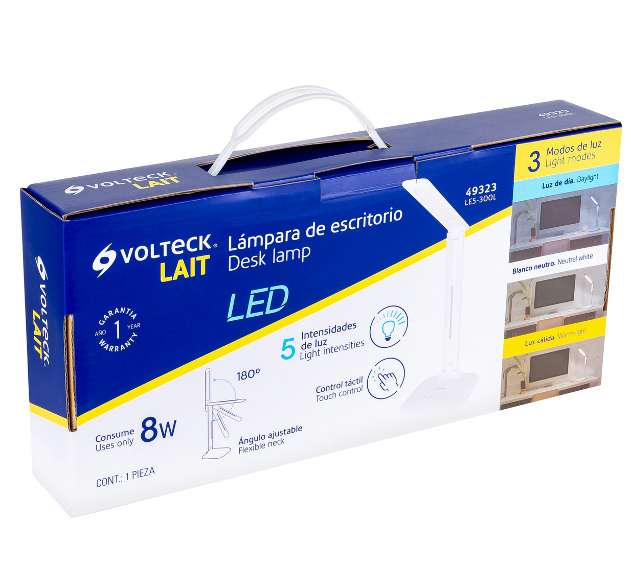 LAMPARA DE LED 8W 5 NIVELES DE ILUMINACION PARA ESCRITORIO 49323 *