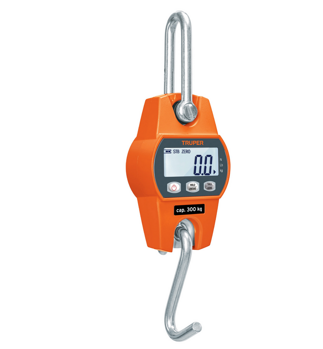 BASCULA CAPACIDAD 300 KG ELECTRONICA COLGANTE, TRUPER 100788 *