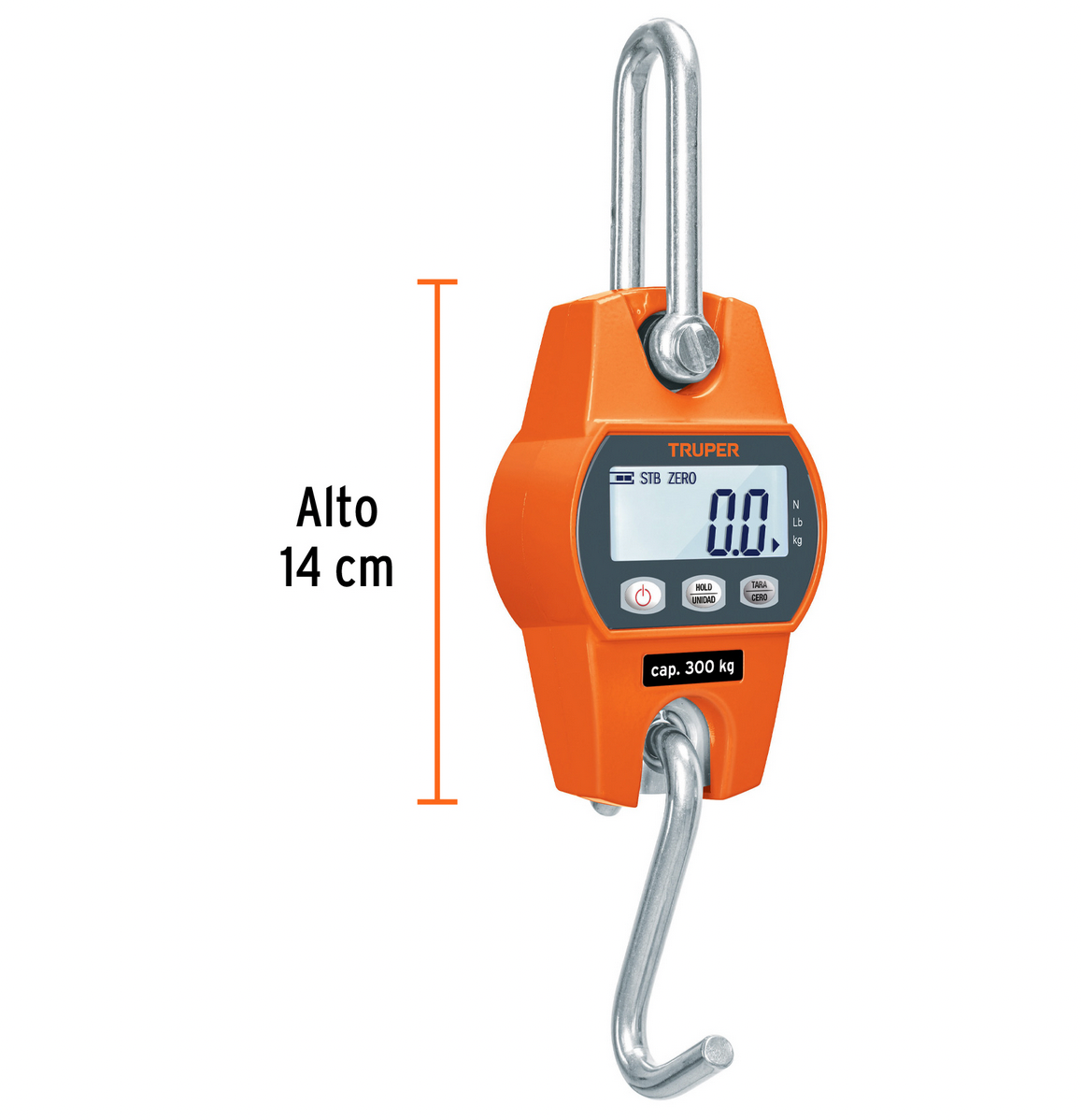 BASCULA CAPACIDAD 300 KG ELECTRONICA COLGANTE, TRUPER 100788 *