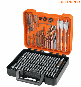 JUEGO DE 100 BROCAS Y PUNTAS EN ESTUCHE PLASTICO, TRUPER 100872 *L