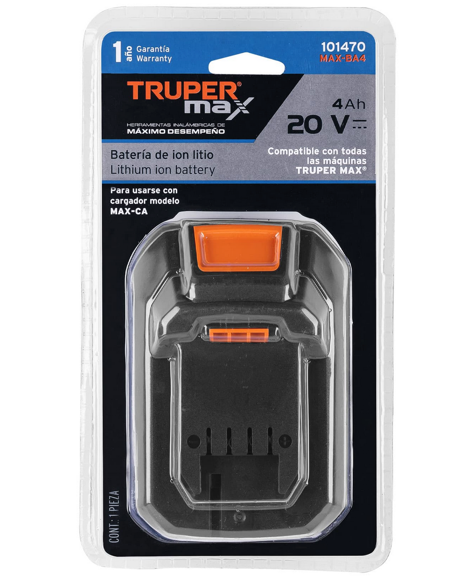 BATERÌA ION LITIO TRUPER MAX 20V, 4AH 101470 *