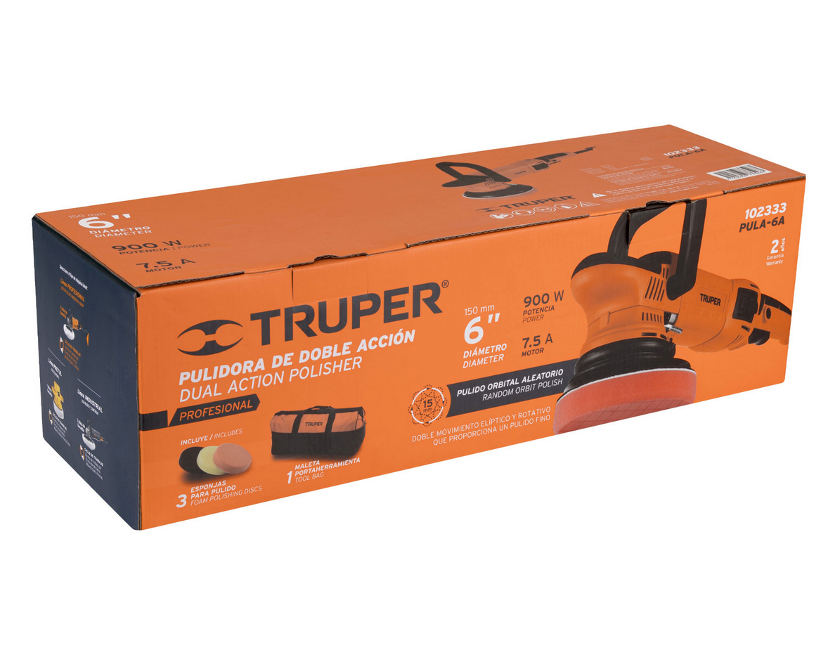 PULIDORA DOBLE ACCION 6' 900 W, PROFESIONAL, TRUPER 102333 *