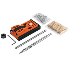 Cargar imagen en el visor de la galería, JUEGO DE PLANTILLA PARA UNIONES OCULTAS CON DOS TORNILLOS 102596 P
