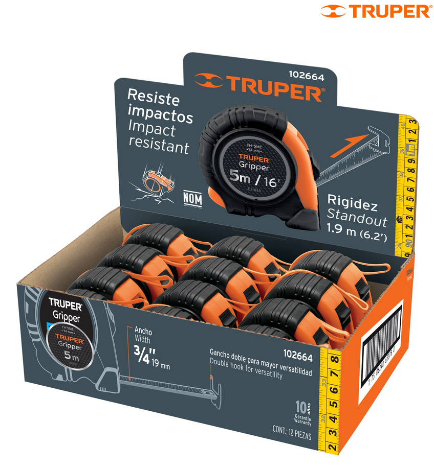 FLEXOMETRO GRIPPER 5 M CINTA 13 MM 102664 *