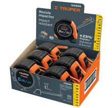 Cargar imagen en el visor de la galería, FLEXOMETRO GRIPPER 8 M CINTA 25 MM DISPLAY BOX CON 6 PIEZAS 102666 N
