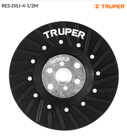 RESPALDO PARA DISCOS DE LIJA 4-1/2", EJE M14, TRUPER 17275 N