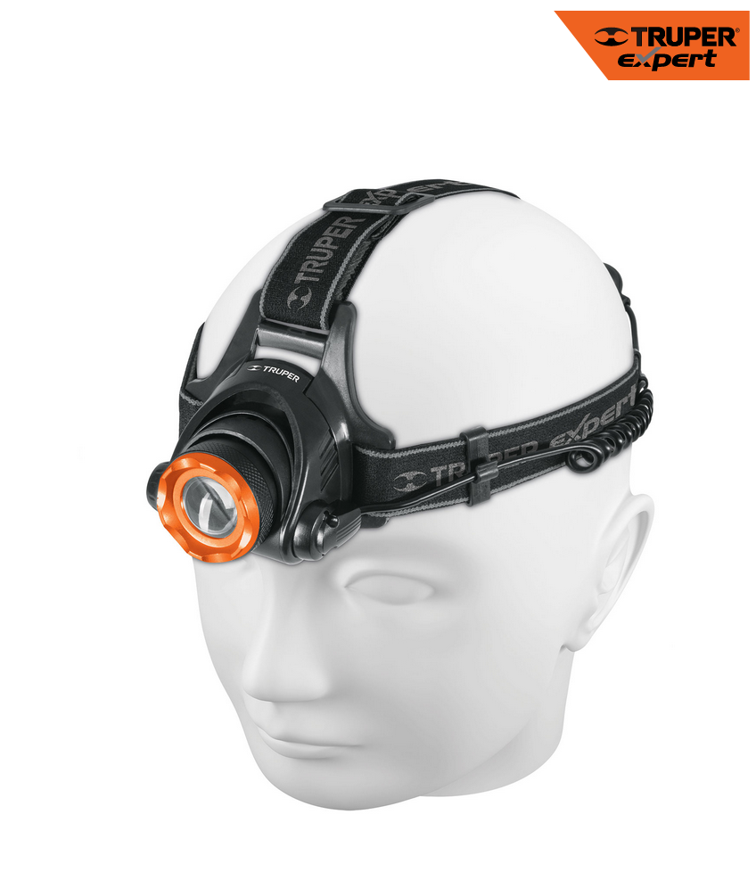 LINTERNA DE MINERO 1 LED 800 LM DE 4 PILAS AA, TRUPER EXPERT 11853 P