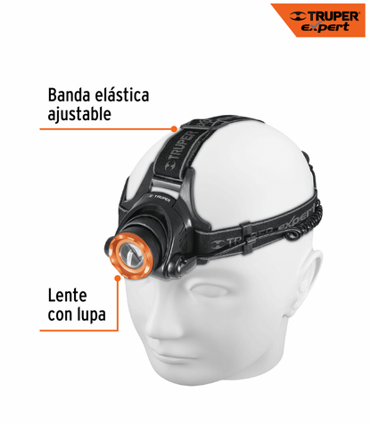 LINTERNA DE MINERO 1 LED 800 LM DE 4 PILAS AA, TRUPER EXPERT 11853 *