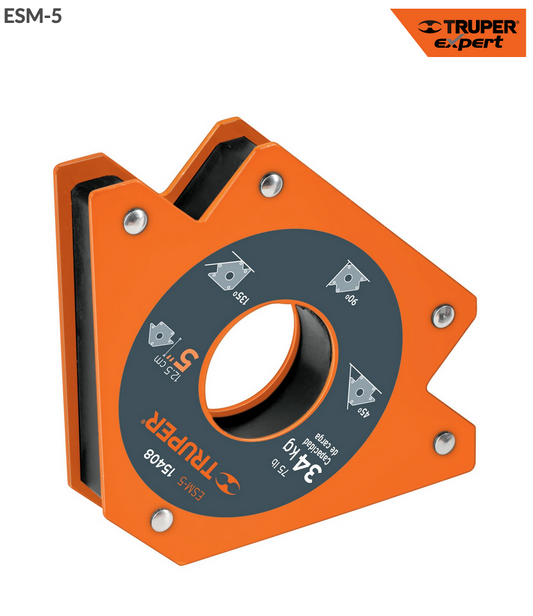 ESCUADRA MAGNÉTICA 5" PARA SOLDAR, CAPACIDAD 34 KG, TRUPER  15408 N