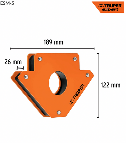 ESCUADRA MAGNÉTICA 5" PARA SOLDAR, CAPACIDAD 34 KG, TRUPER  15408 N