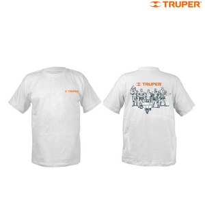 CAMISETA BLANCA ESTAMPADA 100% ALGODÓN, TALLA 40, TRUPER  60005 N