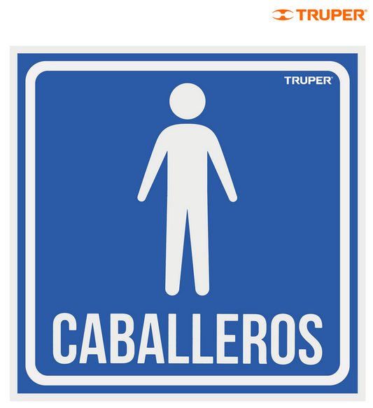 LETRERO DE SEÑALIZACIÓN "CABALLEROS", 19 X 19 CM 18474 N