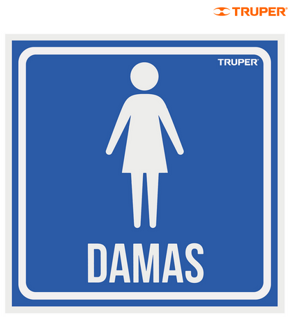 LETRERO DE SEÑALIZACIÓN "DAMAS", 19 X 19 CM 18478 N