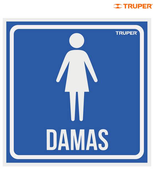 LETRERO DE SEÑALIZACIÓN "DAMAS", 19 X 19 CM 18478 N
