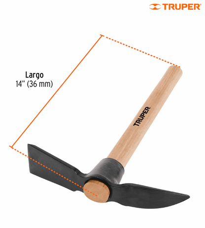 TALACHO-PICO, MANGO DE MADERA 14", TRUPER 10927 *