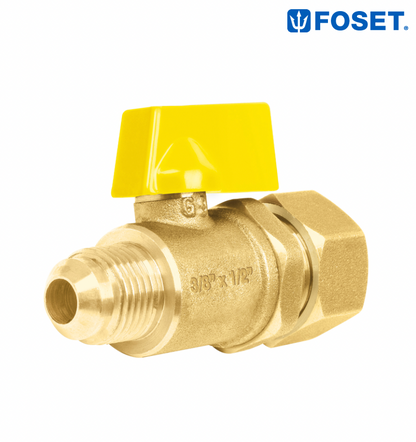 VÁLVULA DE CONTROL LATÓN PARA GAS 3/8"X1/2" TIPO BARRILITO 49116 N