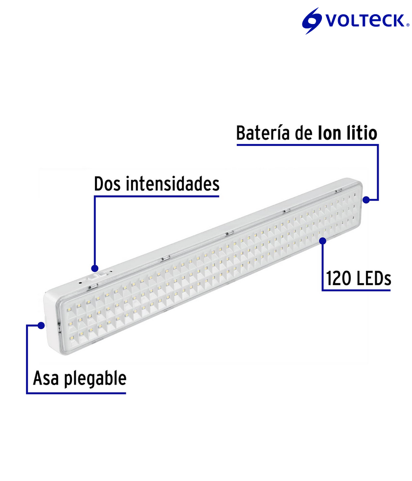 LÁMPARA DE EMERGENCIA DE 1000 LM RECARGABLE, VOLTECK 43010 N