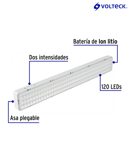 LÁMPARA DE EMERGENCIA DE 1000 LM RECARGABLE, VOLTECK 43010 N