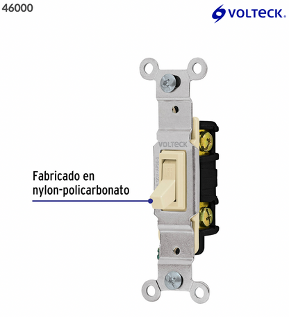 INTERRUPTOR VERTICAL DE PALANCA, STANDAR, BLANCO, VOLTECK 46000 N